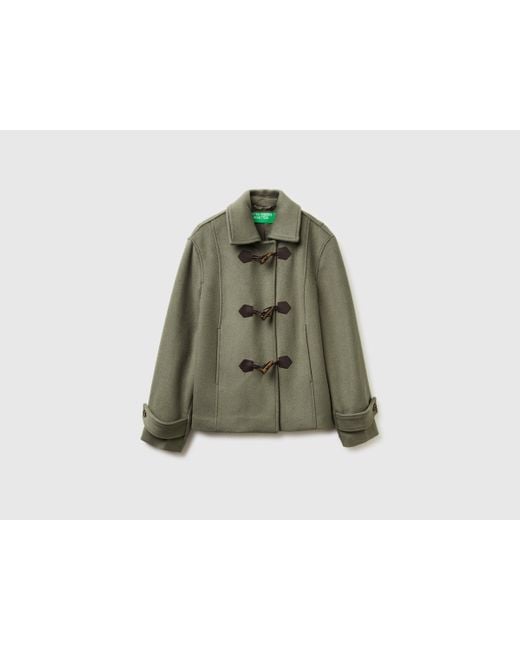 Benetton Green Benetton, Montgomery-Mantel, Größe, Damen