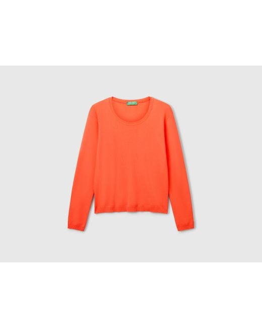 Benetton, Jersey De Cuello Redondo De 100 Algodón, Mujer Benetton