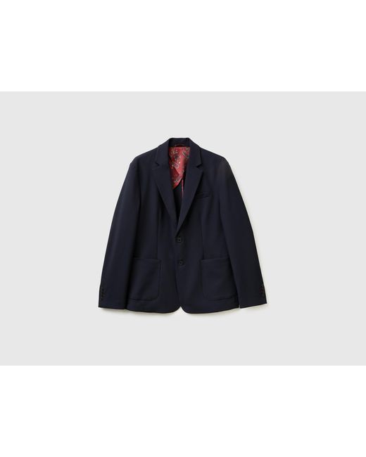 Benetton Blue Benetton, Single-Breasted Blazer for men