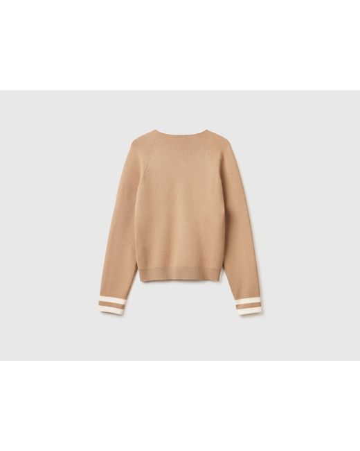 Benetton Black Benetton, Boxy Fit V-Neck Sweater