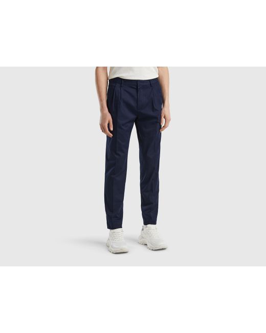 Pantalon Léger À Revers Benetton pour homme en coloris Noir | Lyst