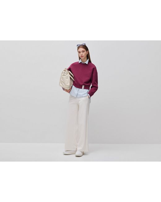 Benetton Purple Benetton, Boxy Fit Sweatshirt With Crest On The Back