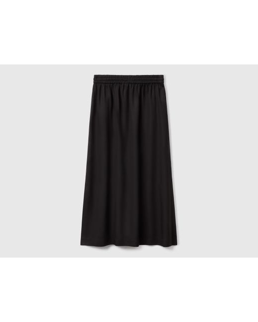 Benetton, Gonna Midi Fluida, Nero, Donna di Benetton in Black