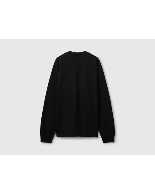 Benetton Black Benetton, Sweatshirt With Logo Patch for men