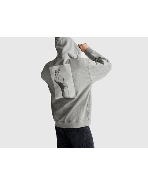Benetton, Sudadera Con Estampado, Talla, Gris, Hombre Benetton de hombre de color Black