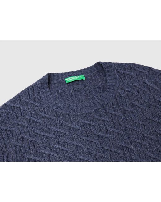 Benetton, Maglia A Trecce di Benetton in Blue da Uomo