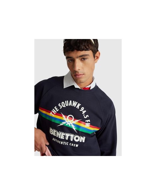 Benetton, Sudadera De Corte Holgado De Stranger Things, Talla, Azul Oscuro, Hombre Benetton de hombre de color Black