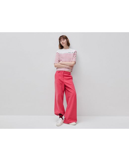 Benetton Red Benetton, Sailor Striped T-Shirt With Embroidery