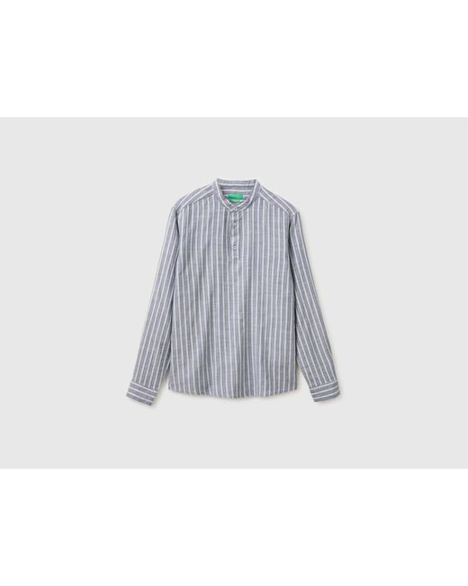 Benetton Black Benetton, Striped Henley Shirt for men