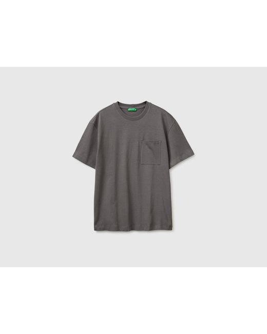 Benetton Black Benetton, T-Shirt With Pocket for men