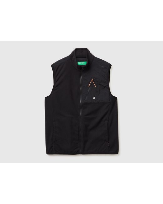 Benetton Black Benetton, Polartec Technical Fleece Vest for men