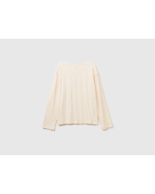 Benetton, Maglia Con Stampa Santoro Gorjuss, Taglia, Bianco Panna, Donna di Benetton in Black