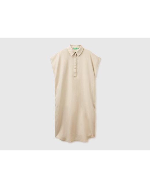 Benetton Natural Benetton, Pure Linen Midi Dress