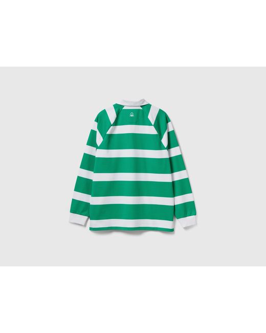 Benetton Green Benetton, Stranger Things Striped Polo for men