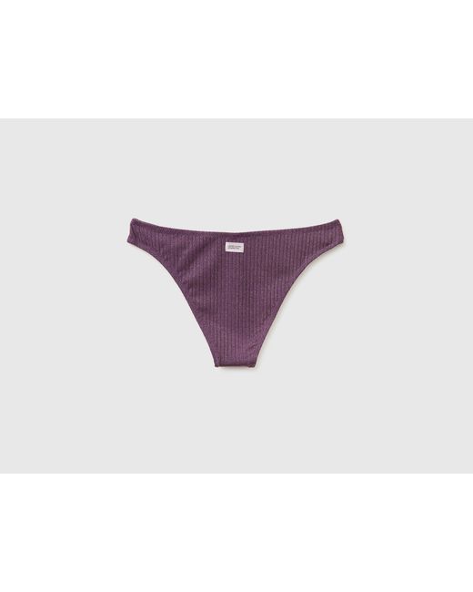 Benetton Purple Benetton, Ribbed Swim Briefs With Lurex