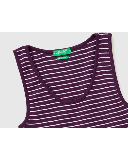 Benetton Purple Benetton, Striped Tank Top