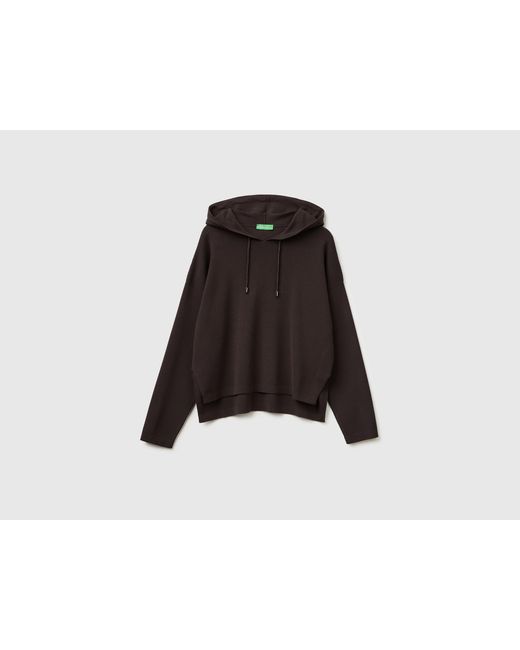Benetton Black Benetton, Oversized Fit Sweater With Hood