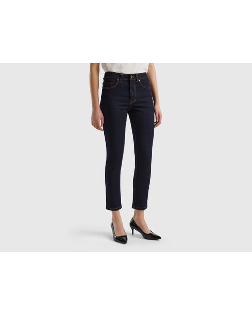Benetton Black Slim Fit High-waisted Jeans