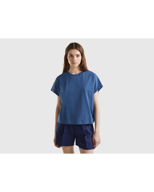 Benetton Blue Kimono Sleeve T-shirt
