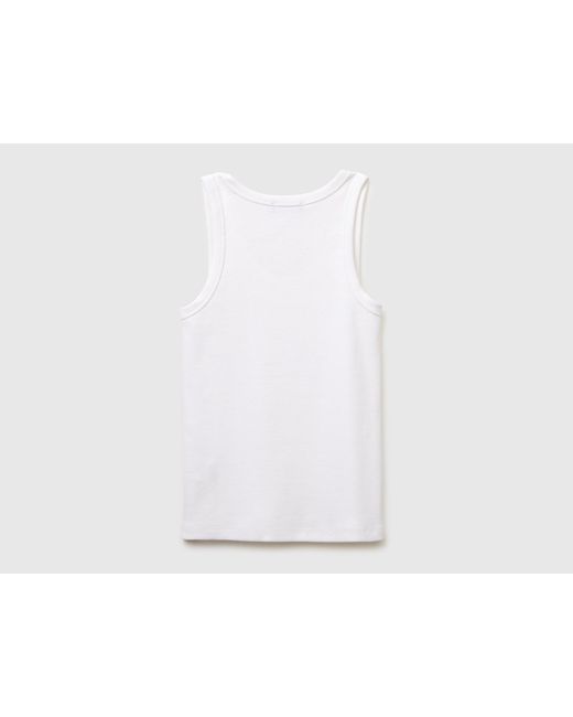 Benetton Black Benetton, Wide-Neck Ribbed Tank Top