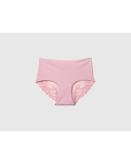 Benetton Pink Benetton, Stretch Culottes With Lace