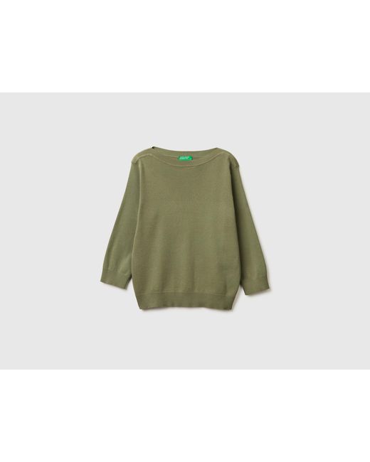 Benetton Green Benetton, Sweater With Boat Neck