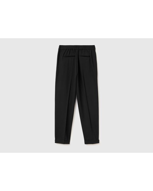 Benetton Black Benetton, Regular Fit Trousers With Crease