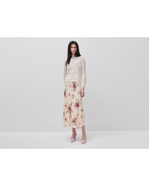 Benetton Black Benetton, Openwork Sweater With Flowers
