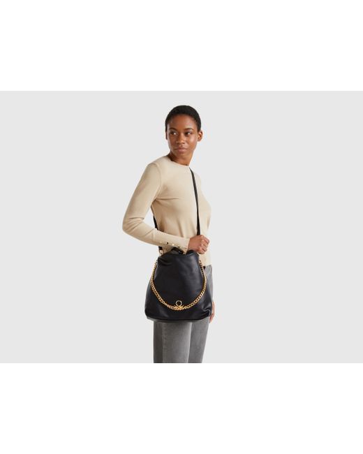 Benetton, Borsa A Secchiello Grande, Nero, Donna di Benetton in Black