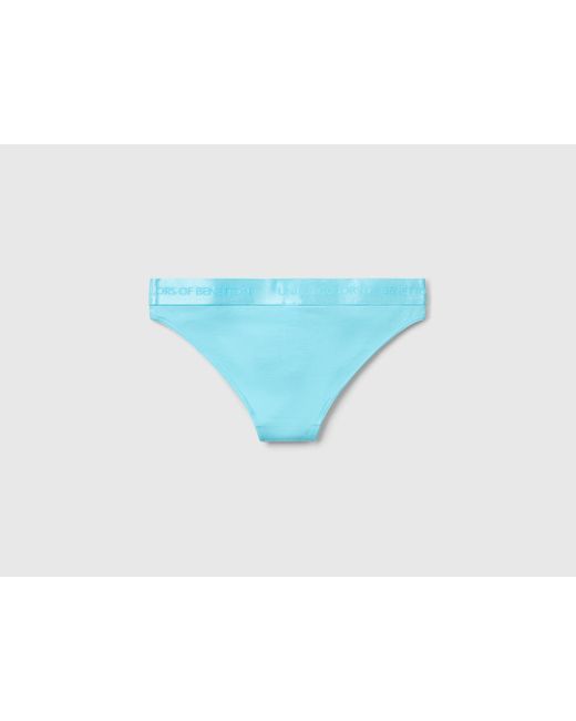 Benetton Blue Benetton, Stretch-Slip Aus Bio-Baumwolle, Türkis