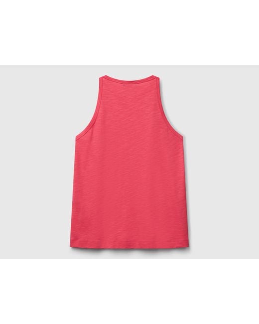 Benetton, Camiseta Sin Mangas Con Cuello Halter, Ciclamen, Mujer Benetton de color Red