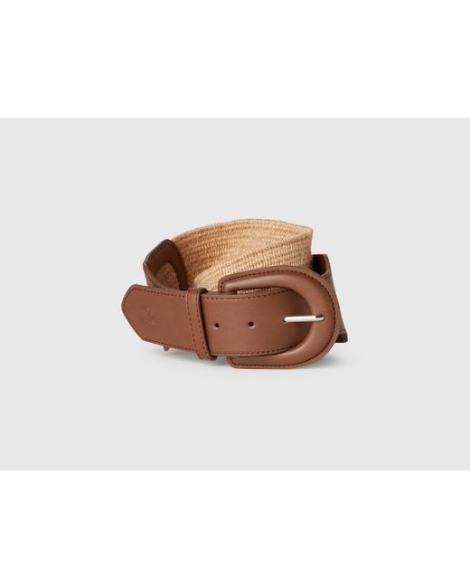 Benetton Brown Benetton, High Raffia Effect Belt