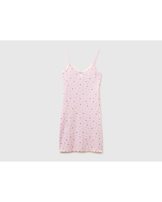 Benetton Black Benetton, Patterned Nightgown With Shoulder Straps