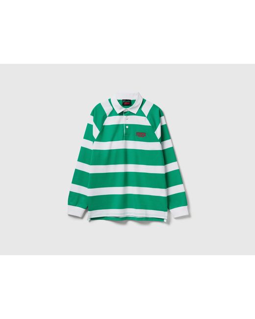 Benetton Green Benetton, Stranger Things Striped Polo for men