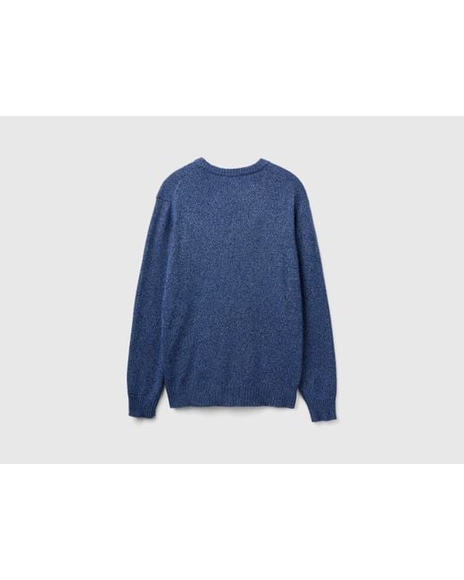 Benetton Blue Benetton, Crew Neck Sweater for men