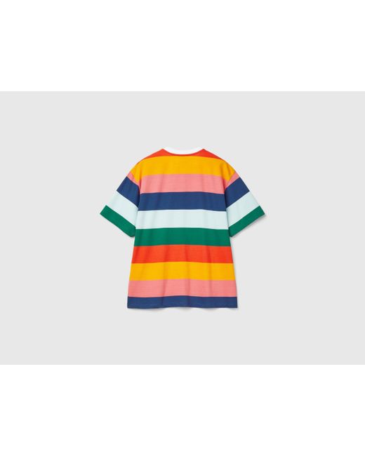 Benetton Black Benetton, Oversized Striped T-Shirt for men