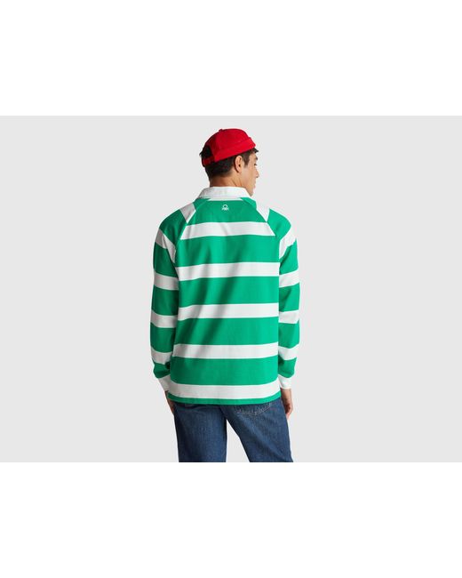 Benetton Green Benetton, Stranger Things Striped Polo for men