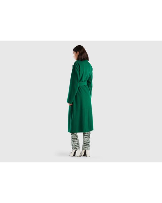 Benetton green coat cheap
