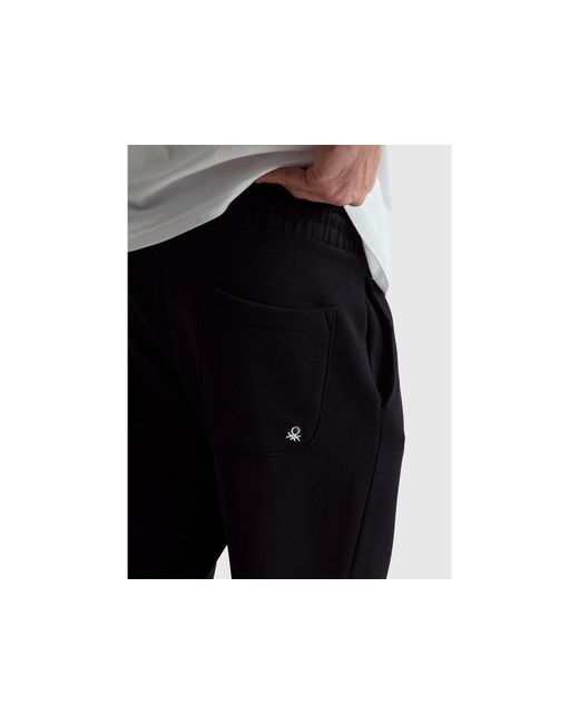Benetton, Pantalones Deportivos De Mezcla De Algodón, Talla, Negro, Hombre Benetton de hombre de color Black