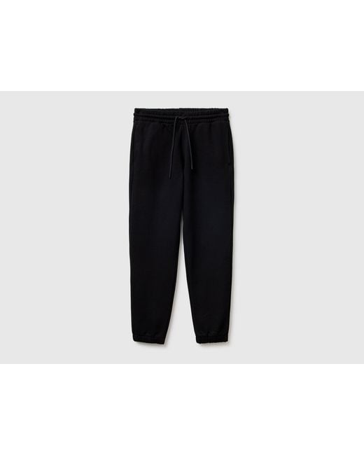 Benetton, Pantalones Deportivos De Mezcla De Algodón, Talla, Negro, Hombre Benetton de hombre de color Black