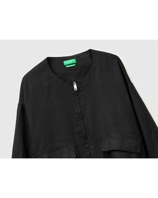Benetton Black Benetton, Pure Linen Bomber Jacket