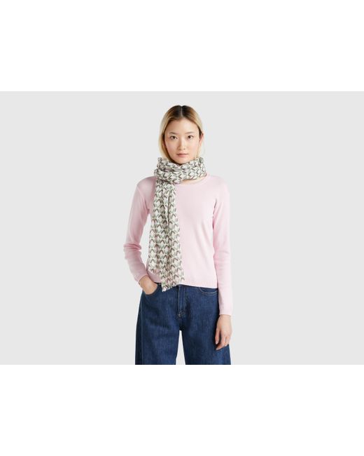 Benetton Black Benetton, Patterned Scarf