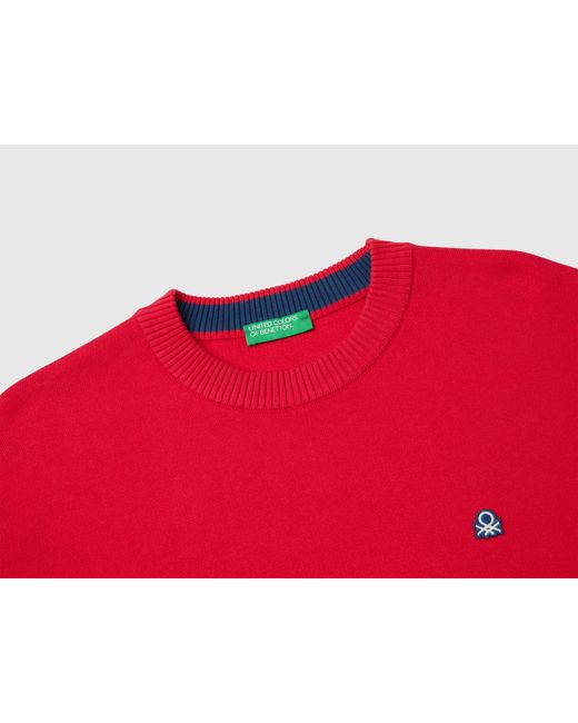 Benetton Red Benetton, Relaxed Fit Sweater for men