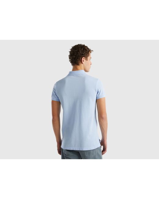 Benetton Slim Fit Light Blue Polo Shirt for men