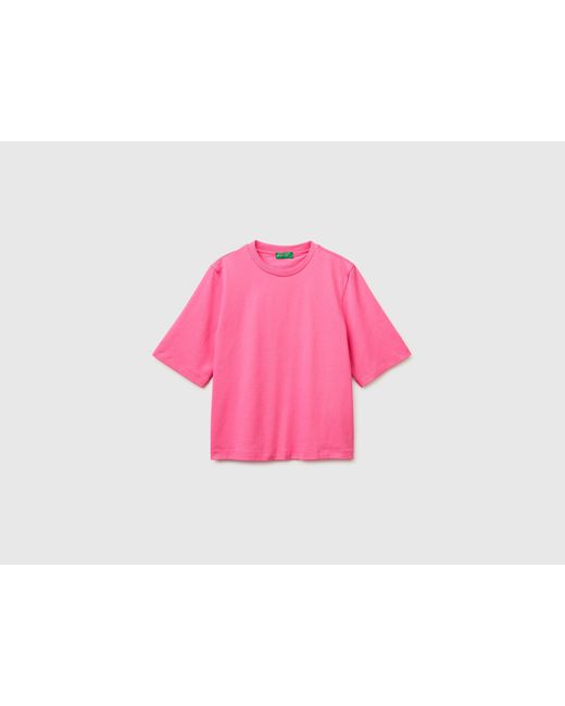 Benetton Pink Benetton, 100% Cotton Boxy Fit T-Shirt