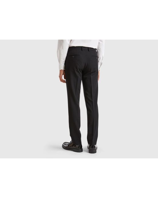 Benetton Black Benetton, Regular Fit Formal Chinos for men