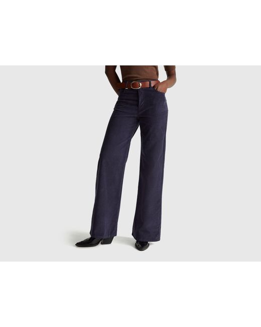 Benetton Blue Benetton, Wide Fit Corduroy Trousers