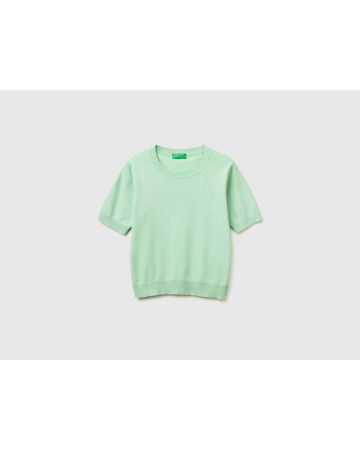 Benetton Green Benetton, Sage Sweater With Short Sleeves