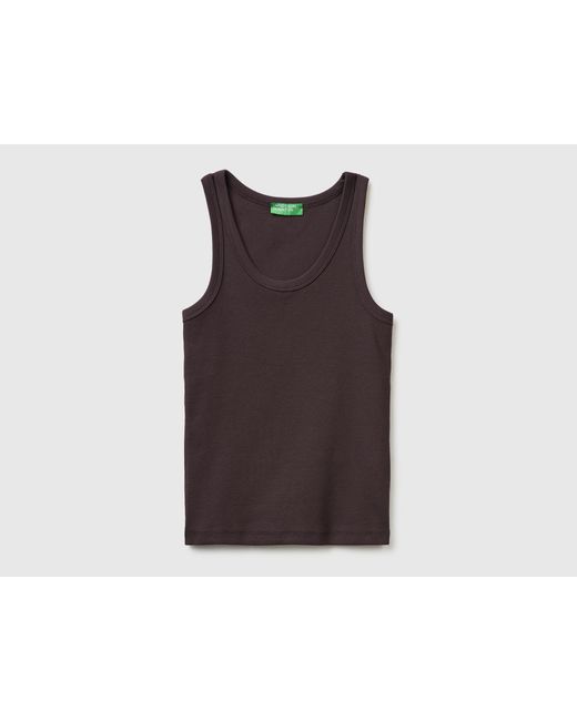 Benetton Black Benetton, Wide-Neck Ribbed Tank Top
