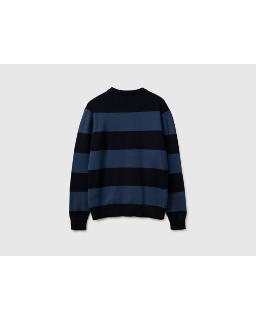 Benetton Blue Benetton, Striped Sweater for men